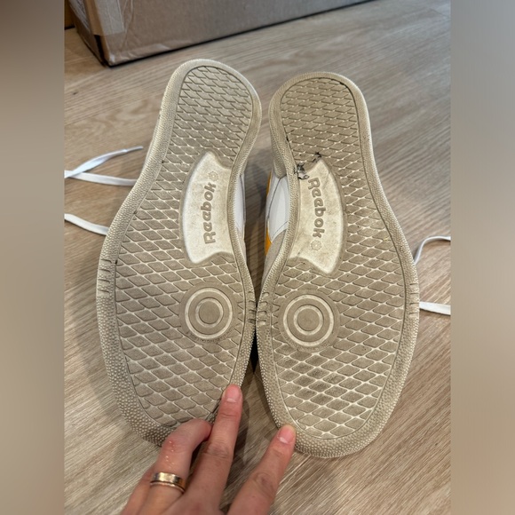 Reebok White, Purple, and Gold Men’s Club C Revenge Sneakers - Picture 5 of 8